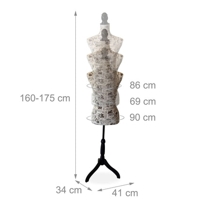 Dámská krejčovská figurína 36/38 nastavitelný stojan