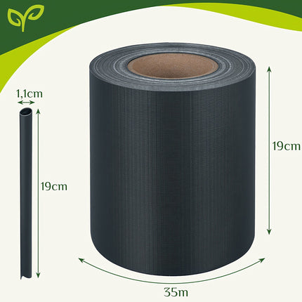 Plotová páska 19cmx35m 630g/m2 antracitová 23703