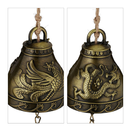 Sada zvonkoher feng shui, 4x zvonky se symboly štěstí