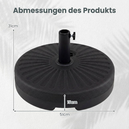 Plnitelný stojan na slunečník, 22L/25kg, pro tyče 38/48mm
