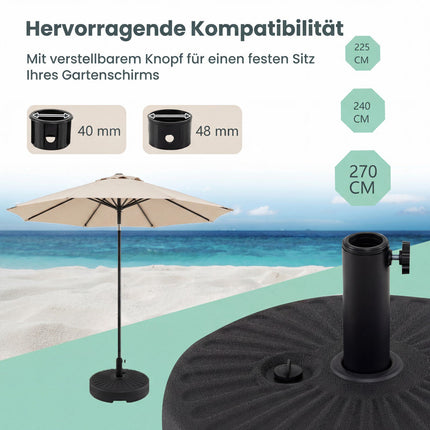 Plnitelný stojan na slunečník, 22L/25kg, pro tyče 38/48mm