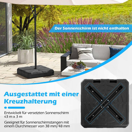 Plnitelný stojan na slunečník, 45L/60kg, HDPE, pro tyče 38-48mm