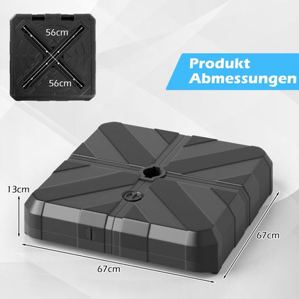 Plnitelný stojan na slunečník, 45L/60kg, HDPE, pro tyče 38-48mm