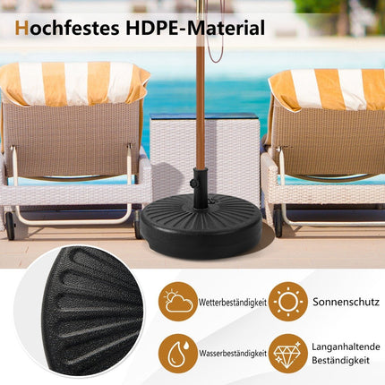 Fillable round umbrella stand with a diameter of 50 cm for a maximum of 34 kg black