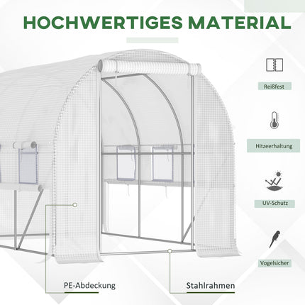 Tunelový skleník 2.95x2x2M, rolovací okna, UV ochrana