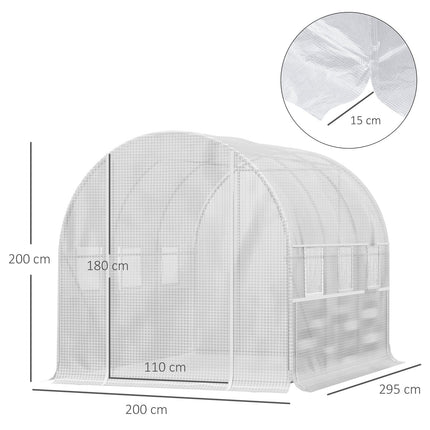 Tunelový skleník 2.95x2x2M, rolovací okna, UV ochrana