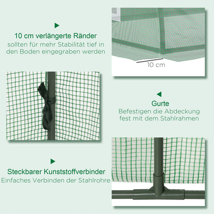 Mini tunnel greenhouse, UV resistant PE film, with mesh window