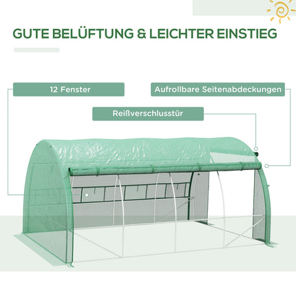 Tunelový fóliovník – průchozí, UV ochrana, 3.97x3x2M