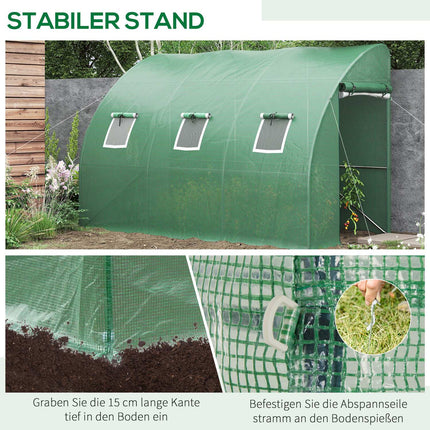 Tomato greenhouse with UV protection, roller doors, 300x150x197 cm