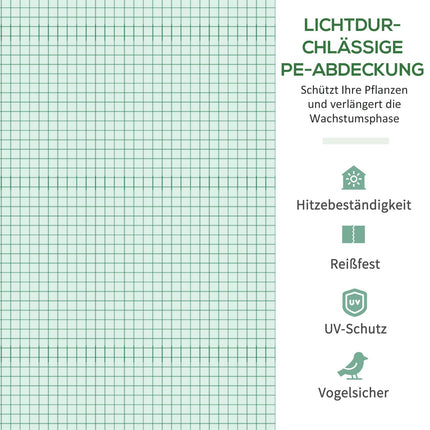 Tomato greenhouse with UV protection, roller doors, 300x150x197 cm