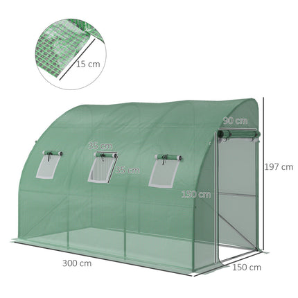 Tomato greenhouse with UV protection, roller doors, 300x150x197 cm