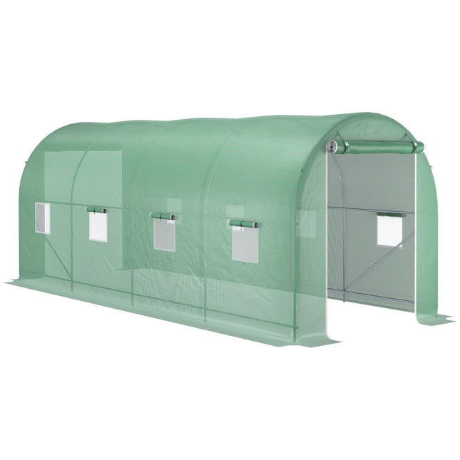 Tunelový fóliovník s oknem, 5x2x2.1m, zelený