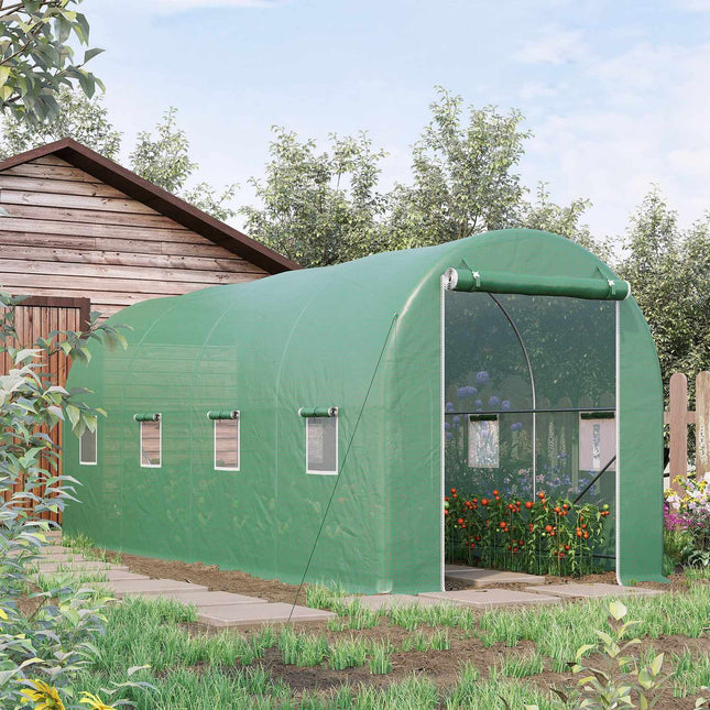Tunelový fóliovník s oknem, 5x2x2.1m, zelený