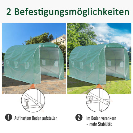 Tunelový fóliovník s oknem, 5x2x2.1m, zelený