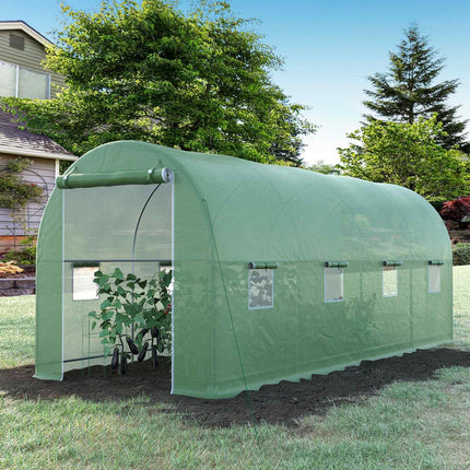 Tunelový fóliovník s oknem, 5x2x2.1m, zelený