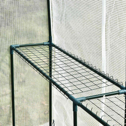 Walk-in greenhouse with 4 shelves, PE cover, 120x186x190 cm