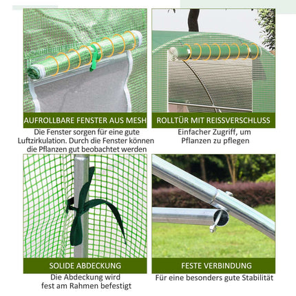 Průchozí fóliový skleník 6x3m, ochrana proti mrazu, ocelová konstrukce