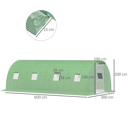 Průchozí fóliový skleník 6x3m, ochrana proti mrazu, ocelová konstrukce