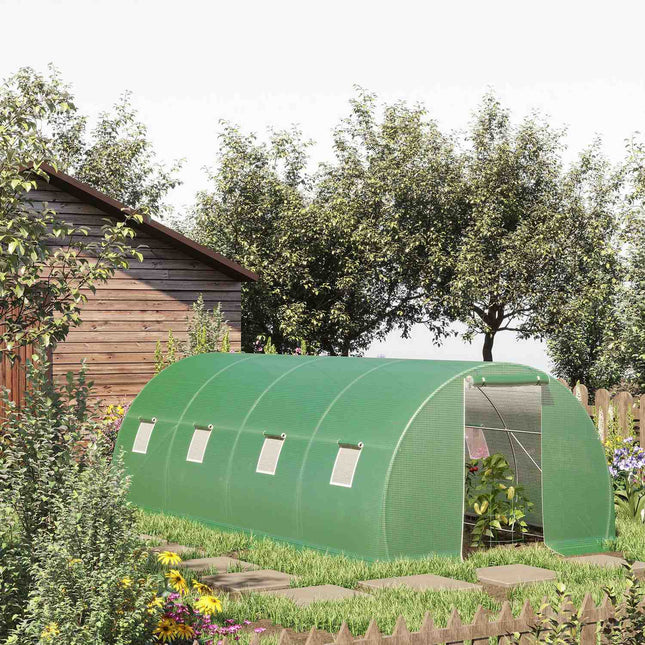 Průchozí fóliový skleník 6x3m, ochrana proti mrazu, ocelová konstrukce