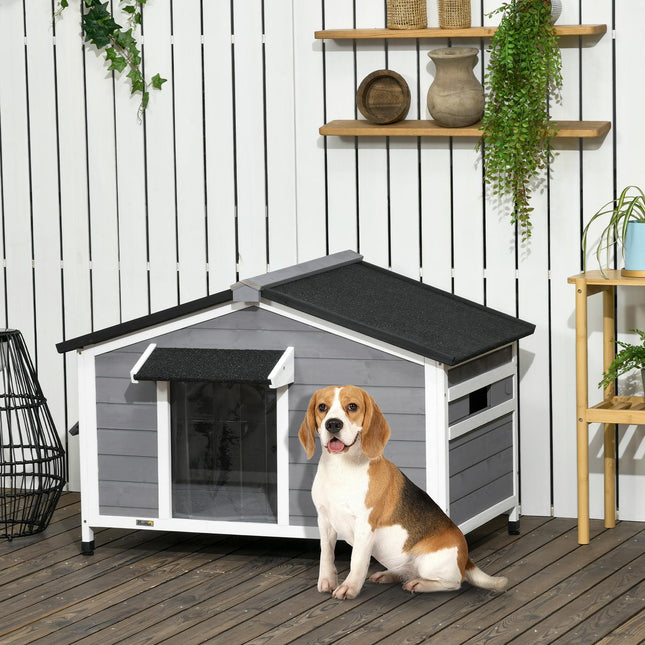 Hundehütte aus Tannenholz, wetterfest mit herausnehmbarem Boden