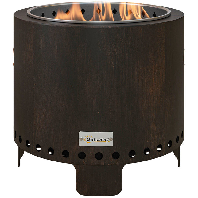 Smokeless fire bowl, Ø45 Cm, metal hearth for garden/camping