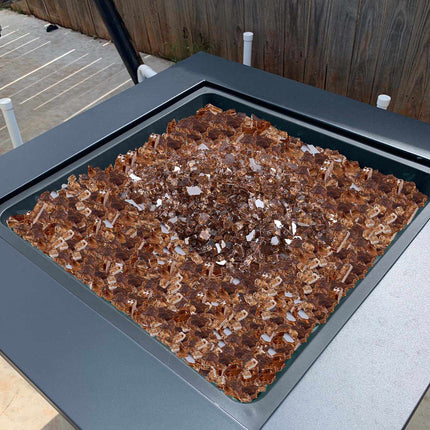 Fire Pit Glass, 10 lb 1/4-Inch Reflective Copper