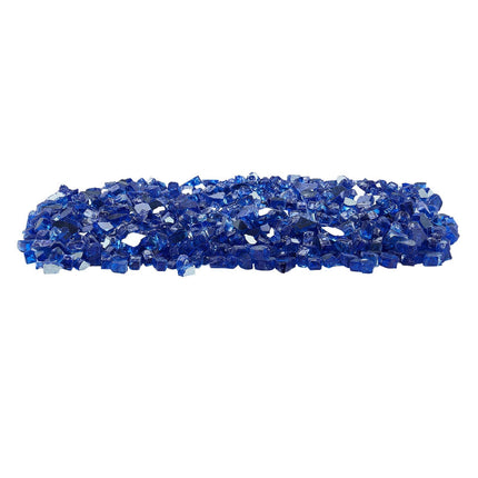 Fire Pit Glass, 35 lb Reflective Half-Inch, Cobalt Blue