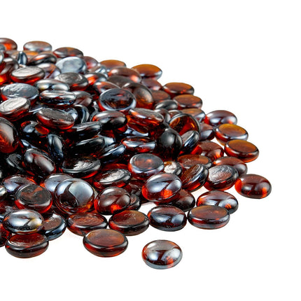 Fire Pit Glass Beads, Amber, 10 lb, 3/4-Inch