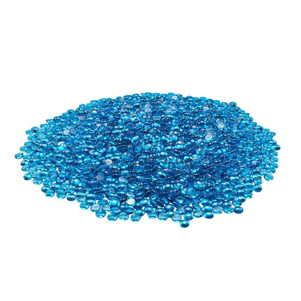 Fire Pit Glass Beads, Caribbean Blue, 10 lb, 3/4 in