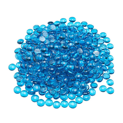 Fire Pit Glass Beads, Caribbean Blue, 10 lb, 3/4 in