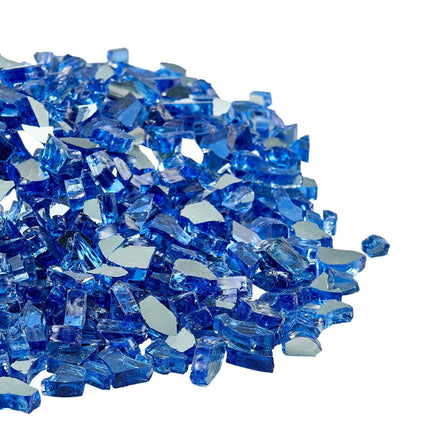 Fire Pit Glass, Cobalt Blue Reflective 10 lb 1/4 Inch