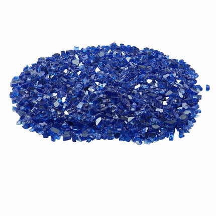 Fire Pit Glass, Cobalt Blue Reflective Crushed 20 lb