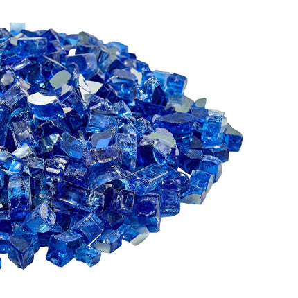Fire Pit Glass, Cobalt Blue Reflective Crushed 20 lb