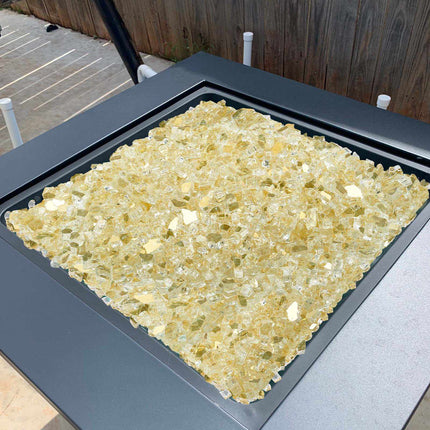 Fire Pit Glass, Gold Reflective 1/2-Inch, 10 lb