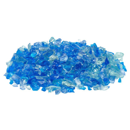 Fire Pit Glass Rocks, 10 lb 3/4-Inch Reflective Blue Mix
