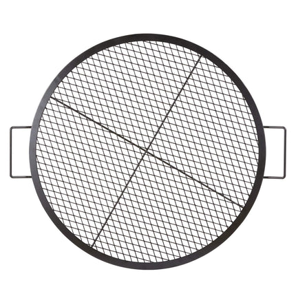 Fire Pit Grill Grate, 30-Inch Round Steel with Handle