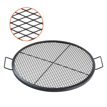 Fire Pit Grill Grate, 30-Inch Round Steel with Handle