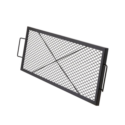 Fire Pit Grill Grate, 44 x 15 in Heavy-Duty Steel, Handle