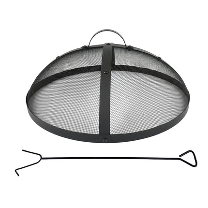 Ochranný kryt ohniště proti jiskrám, kulatá kovová síť, 50 cm
