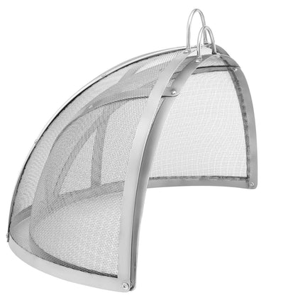 Fire Pit Spark Screen Lid, 36-Inch Stainless Steel, Handles