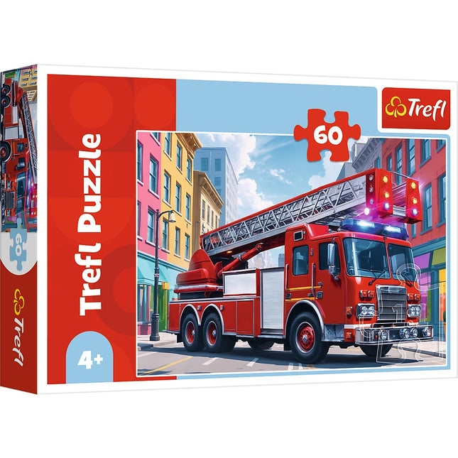 Puzzle hasičské auto, 60 dílků, zábava pro děti