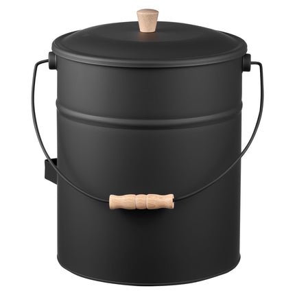 Fireplace Ash Bucket Set, 15L With Lid, Shovel, Brush