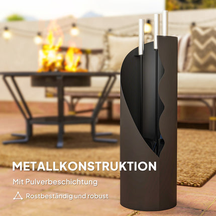 Fireplace Tool Set, 4-Piece, Metal, Black