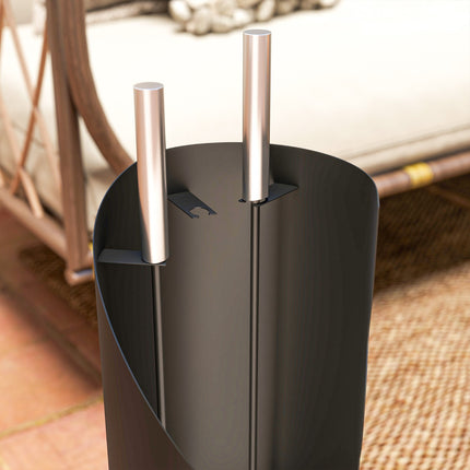 Fireplace Tool Set, 4-Piece, Metal, Black