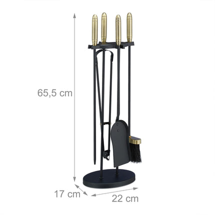 Fire stand with 5 parts in black/gold