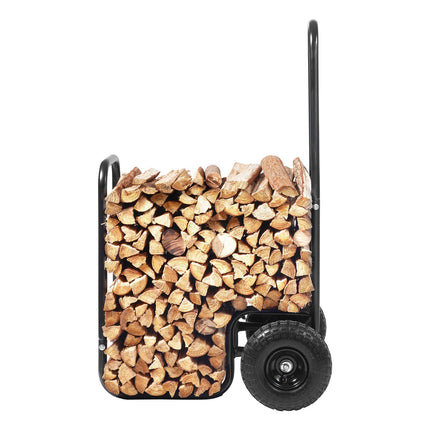 Firewood Log Cart, 250 lb Capacity, 10.5 in Pneumatic Wheels