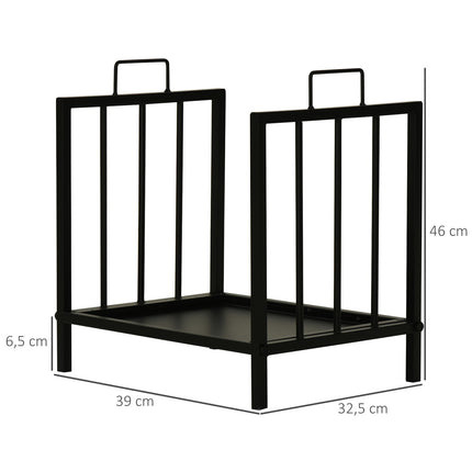 Wood stand with handle, Heavy Duty Metal, Black, 50 kg