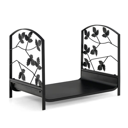 Firewood Rack, Heavy-Duty Steel, 48x34x41 cm, Black