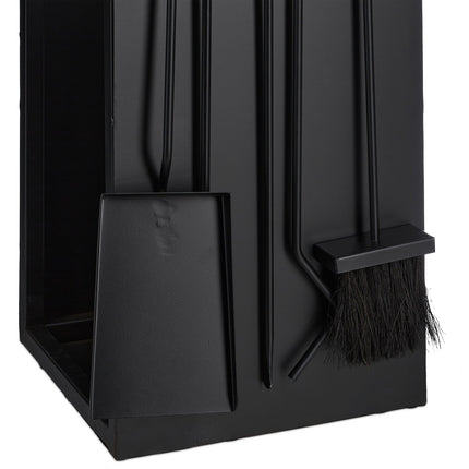 Firewood Rack with Poker, Shovel, Broom, Tongs