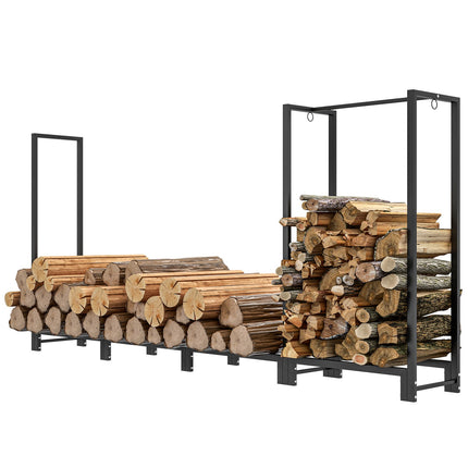 Steel wood rack - 2 sections, 3 hooks, 300 kg capacity